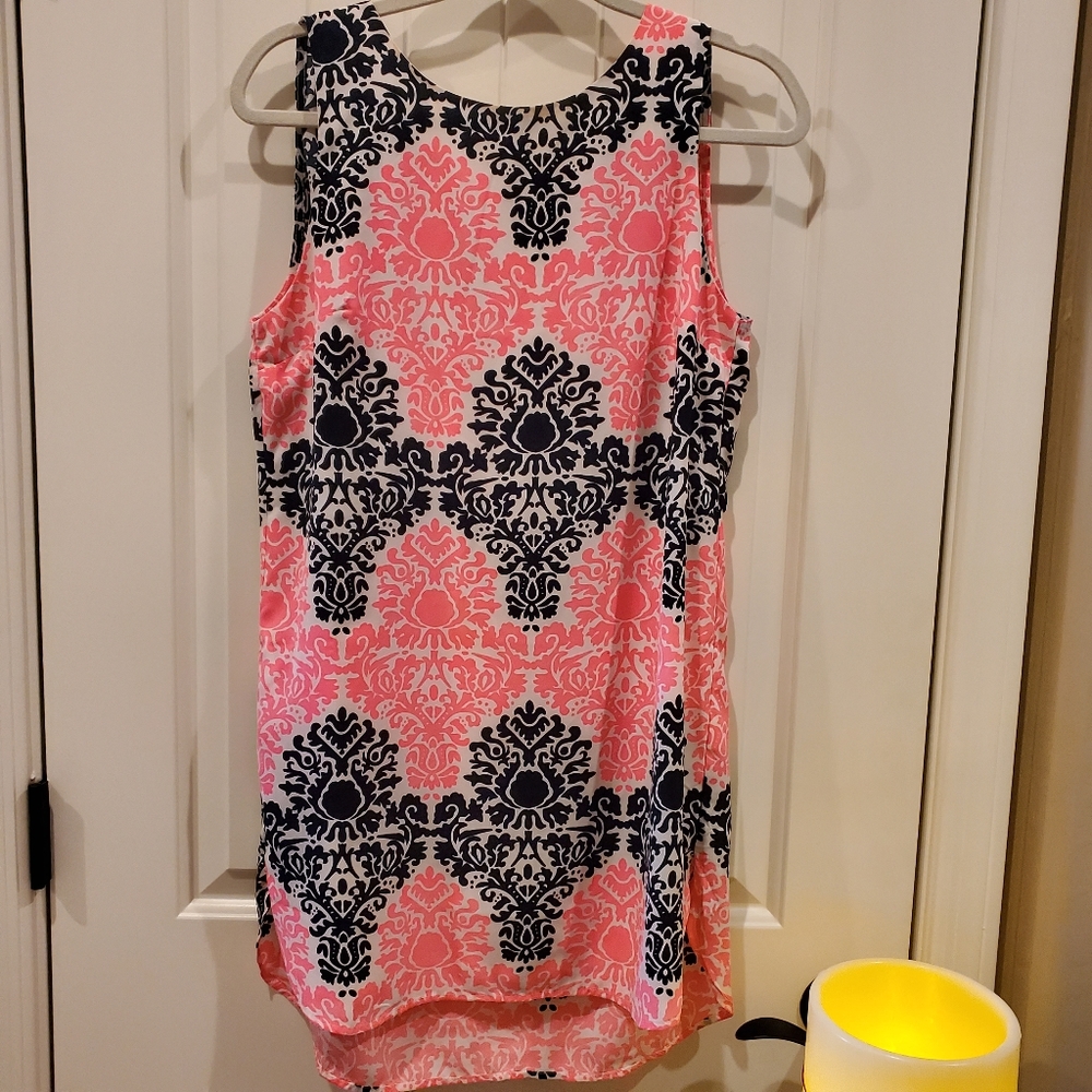 Monteau Hot Pink/Black Paisley Shift 👗